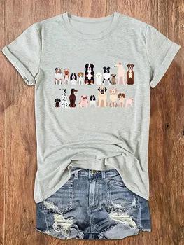 Cute Dog Breed Collage Women's Tee - Pet Lover Casual Top 1