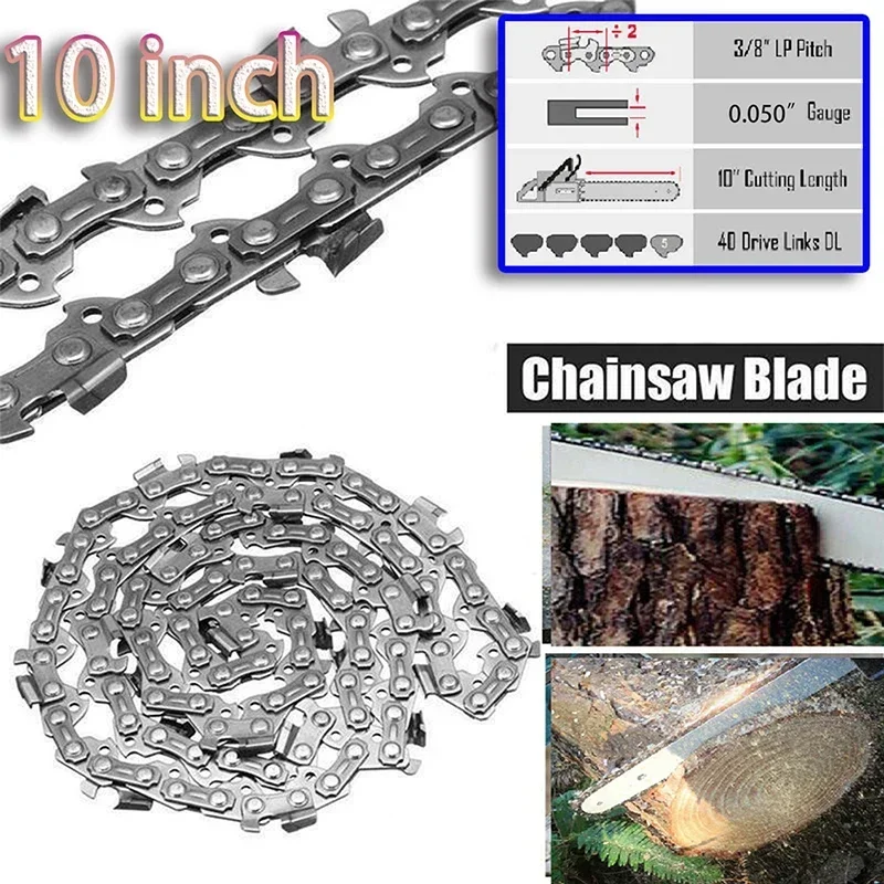 Chainsaw Chain 1/2/3/4pcs 10 Inch 40DL 20Cutter 3/8"LP .050"Gauge Pole Saw Semi chisel Hardening Alloy Woodwork Chromeplate chainsaw chain
