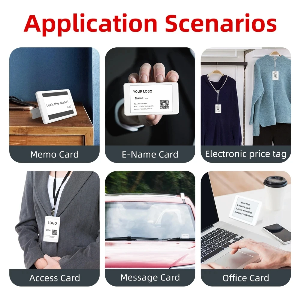 3.7'' Electronic Badge E-Paper ID Card for School Student ID Office Messenger Card Employee Badge Smart E-Name Business