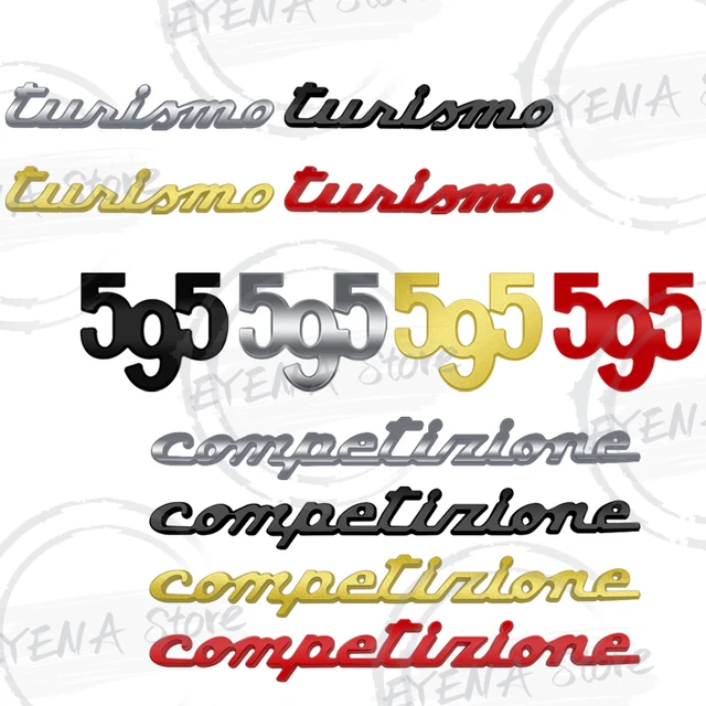 For Abarth 595 Competizione Turismo 500 695 Lettering Metal Badge Stickers Car Rear Trunk Emblem Decoration Car Styling