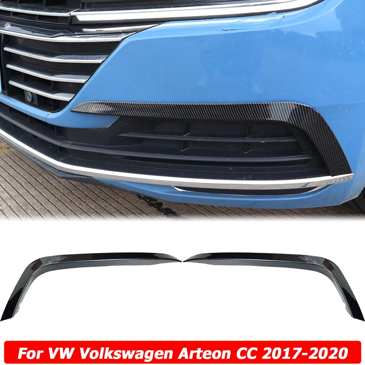 Paraurti Anteriore Splitter Canards Per Volkswagen Vw Arteon Cc 2017-2020 Griglia Laterale Wind Knife Stickers Trim Cover Accessori Per Auto
