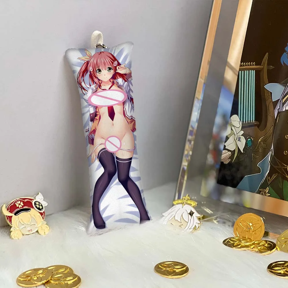 

Anime Key Chain Pendant Anime Accessories Key Ring Small Cute Body Pillow Bag Phone KeyChain Pendant Mini Dakimakura Double Side