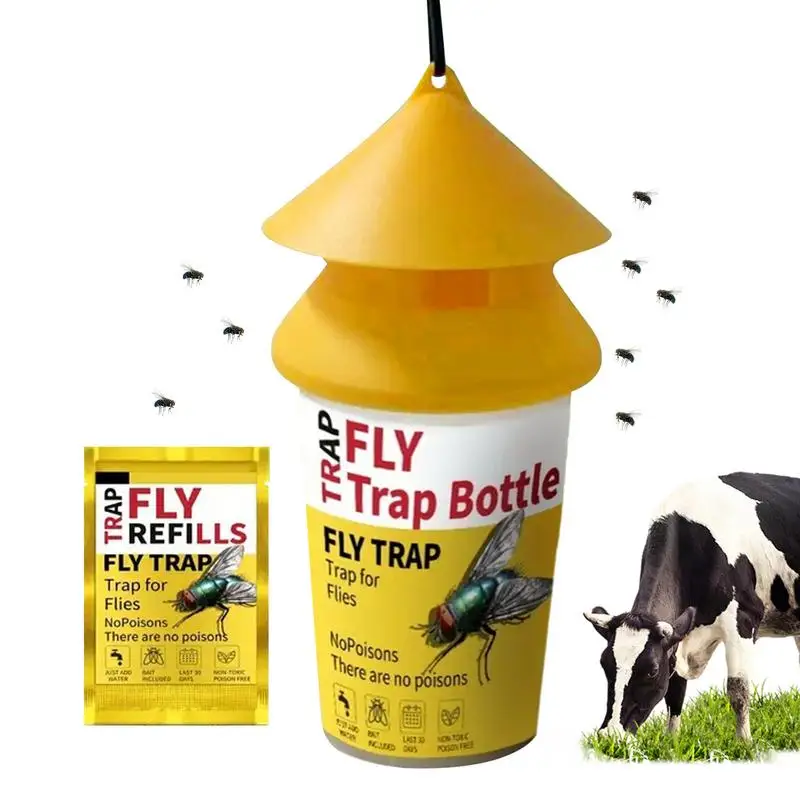 

Fly Trap Reusable Fly Trap Jar With Dissolvable Bait Effective Flytraps Fly Bags Fly Trap Bottles For Garbage Cans Backyard