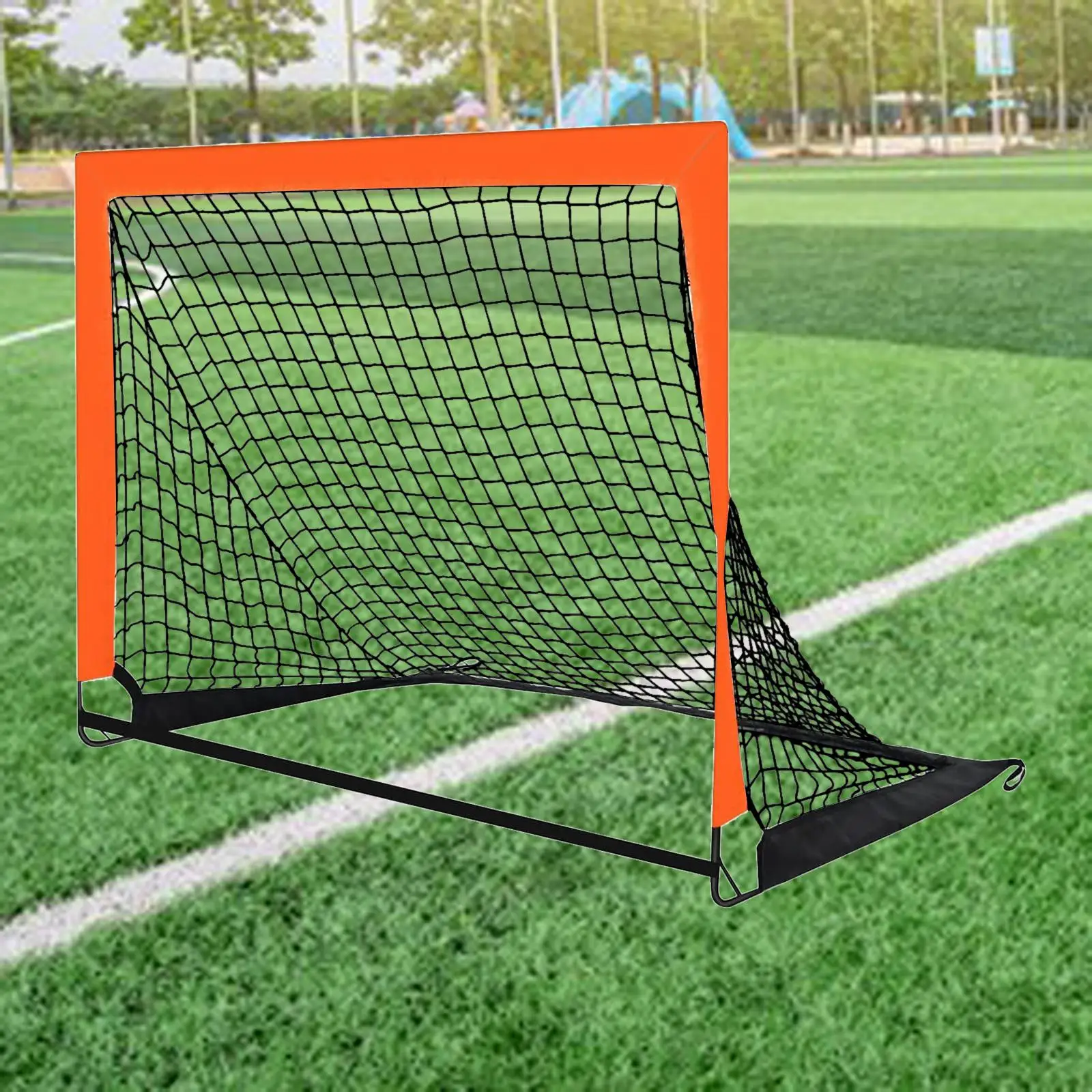 

Kid Soccer Goals Practice Training Equipment with Frame Foldable Football Goal for Park Yard Sport Indoor and Outdoor Gifts