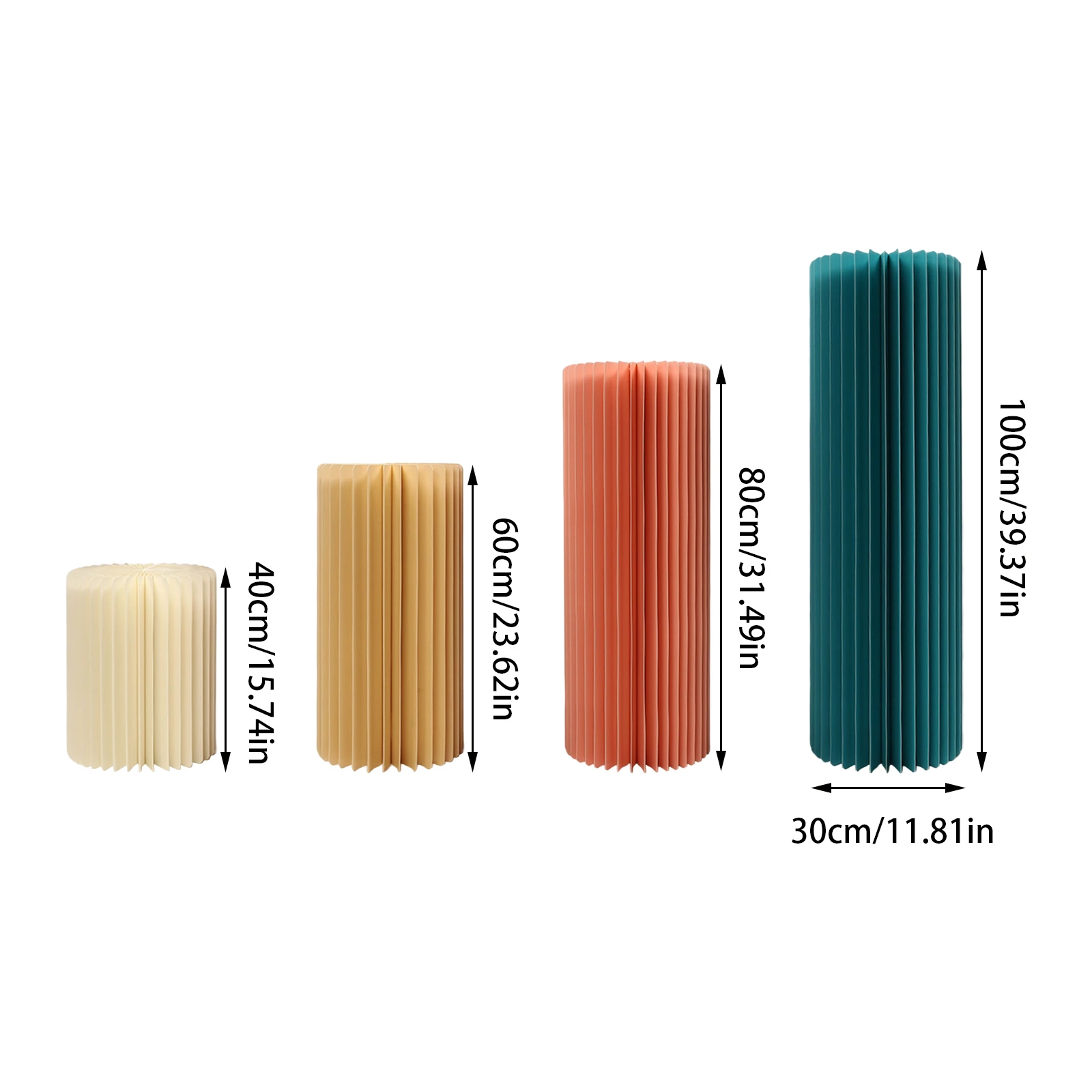 Foldable Paper Columns Display Pedestals Stands for Wedding Engagement Birthday Party Decoration