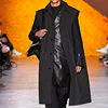 Men's Long Casual Vest Fashion Urban Trend Sleeveless Loose Lapel Large Loose Solid Color Versatile Long Vest Coat 1