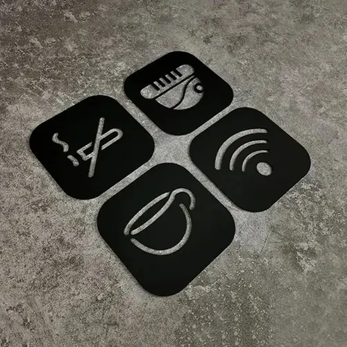 Toilet Signs Hollow Squatting Reminder Signage Doorplate Warm Reminders Indicator Plaque Plate Bathroom WC Wall Door Sticker - Image 6