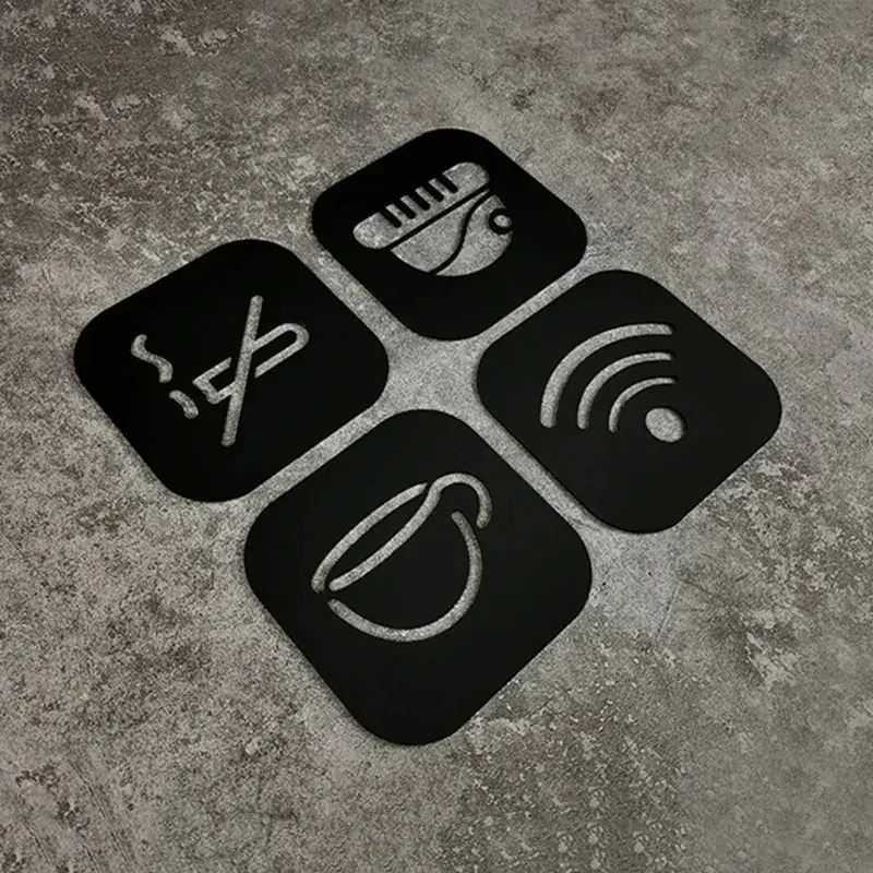 Toilet Signs Hollow Squatting Reminder Signage Doorplate Warm Reminders Indicator Plaque Plate Bathroom WC Wall Door Sticker - Image 6