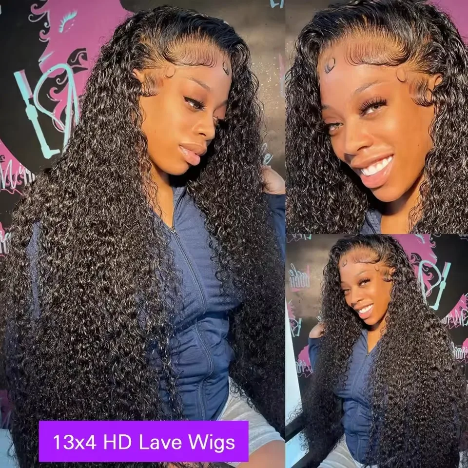 13x6 Deep Wave Frontal Wig  40 Inches Hd Lace Front Wig Curly Hair13x4 Water Wave Wig Preplucking For Black Brazilian Woman Hair 4