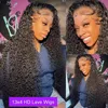 13x6 Deep Wave Frontal Wig  40 Inches Hd Lace Front Wig Curly Hair13x4 Water Wave Wig Preplucking For Black Brazilian Woman Hair 4