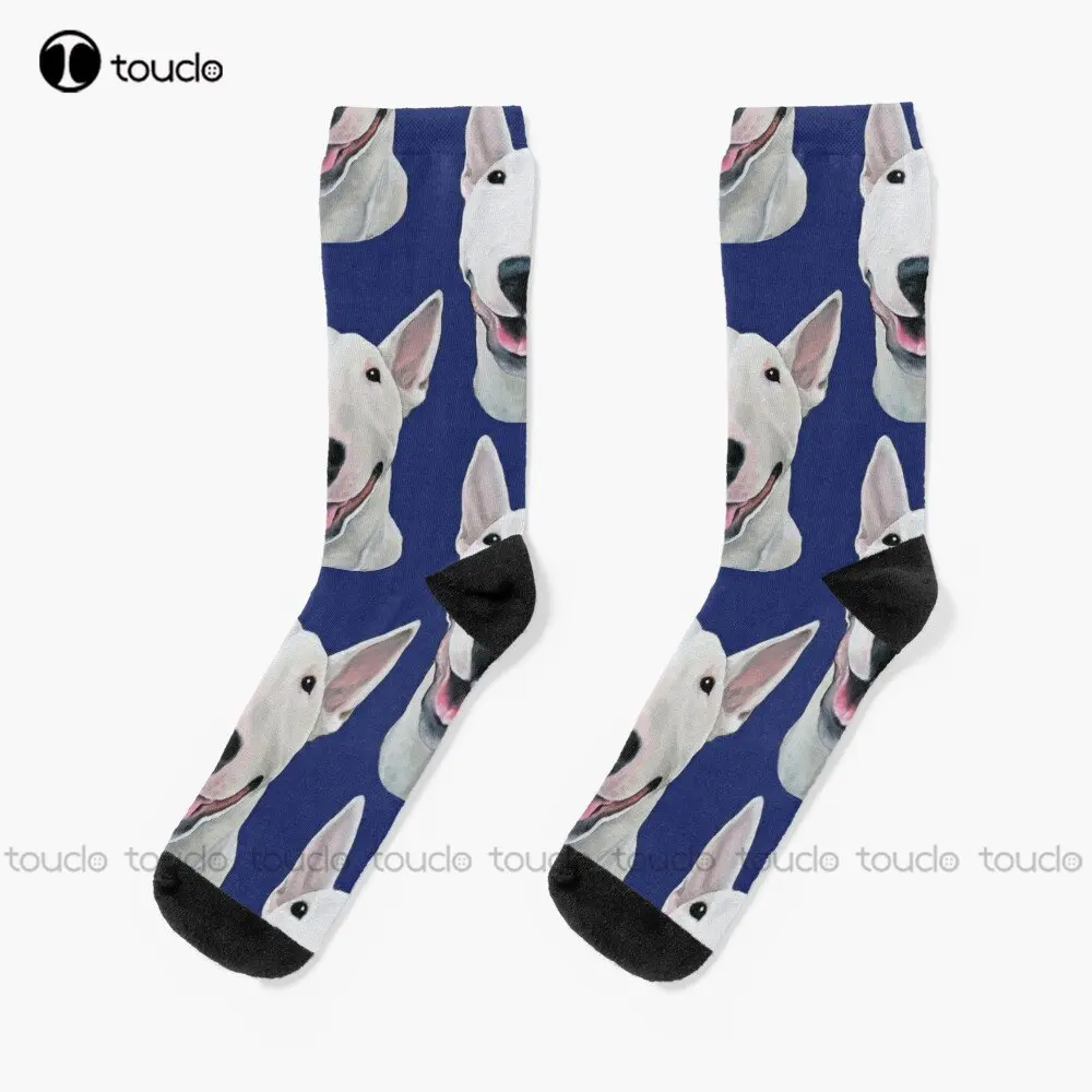 

Bull Terrier Unconditional Dog Dogs Puppy Puppies Socks Boys Football Socks 360° Digital Print Custom Gift Streetwear Funny Sock