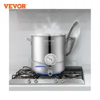 VEVOR Stainless Steel Kettle 5 GALLON Brewing Pot Tri Ply Bottom for Beer Brew Kettle Pot Home Brewing Supplies Includes Lid 1