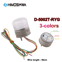 D-5002T 3-colors Small Signal Warning light Indicator LED Security Alarm Flashing light DC 12V 24V AC110V 220V