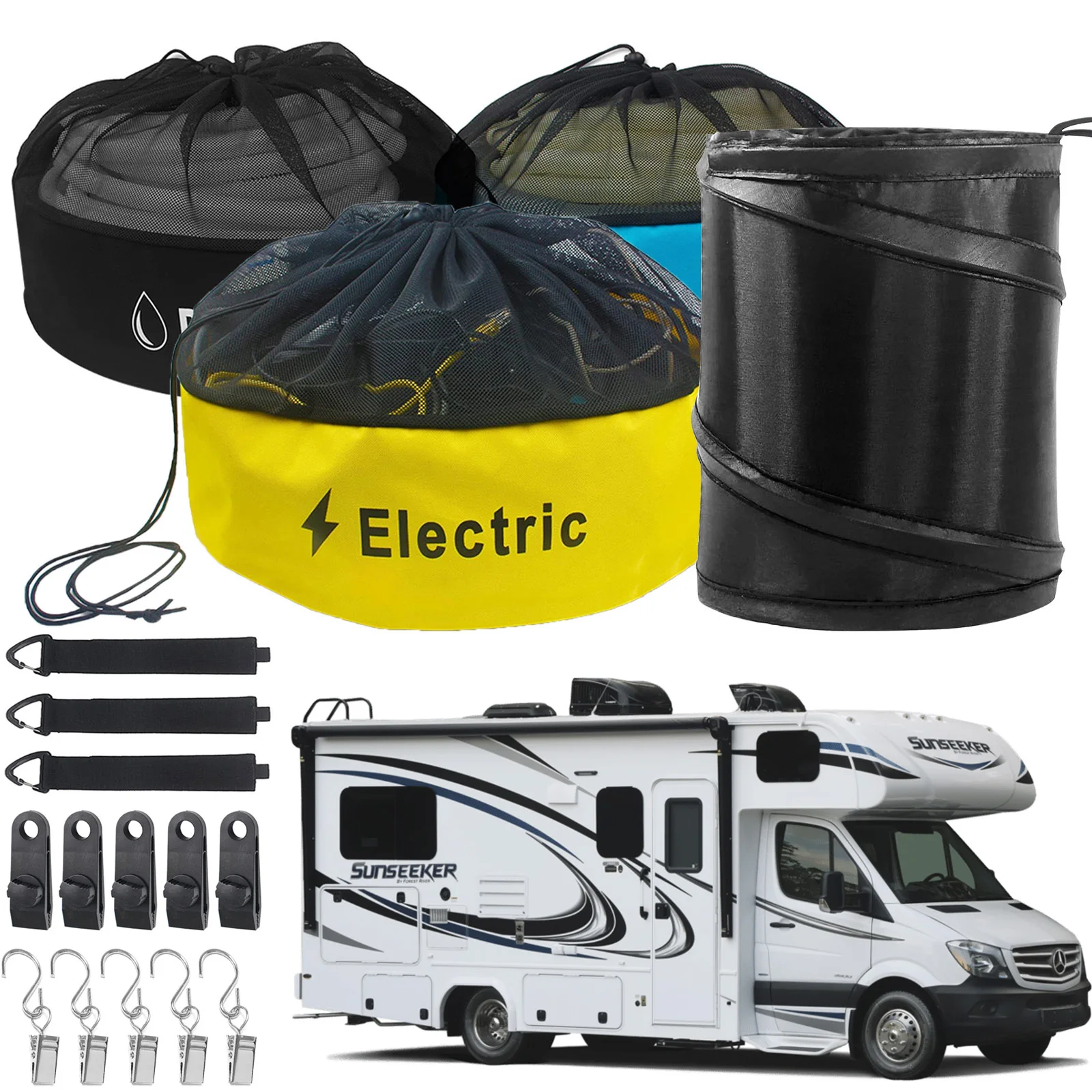 Rv Tubi Borse Per Mercedes Sprinter W903 W906 W907 W901 Vw Crafter Camper Fogna Acqua Fresca/Nera Stoccaggio Elettrico Camper