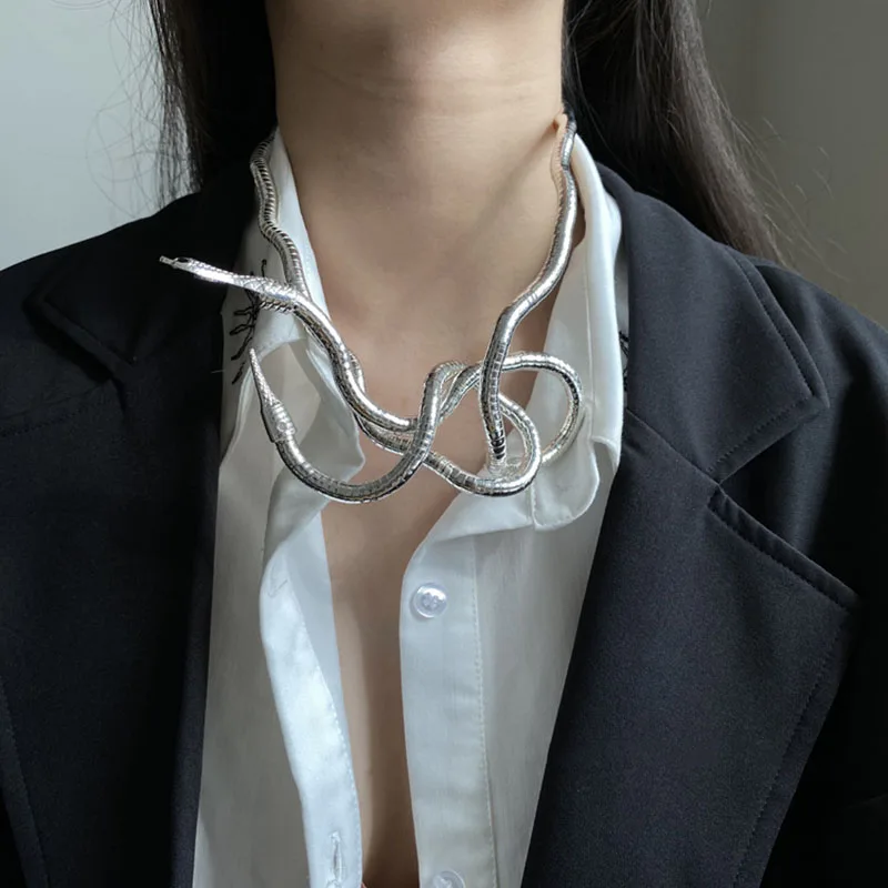 Serpentine Halskette Für Damen Modeschmuck Metallkette_voghion.com