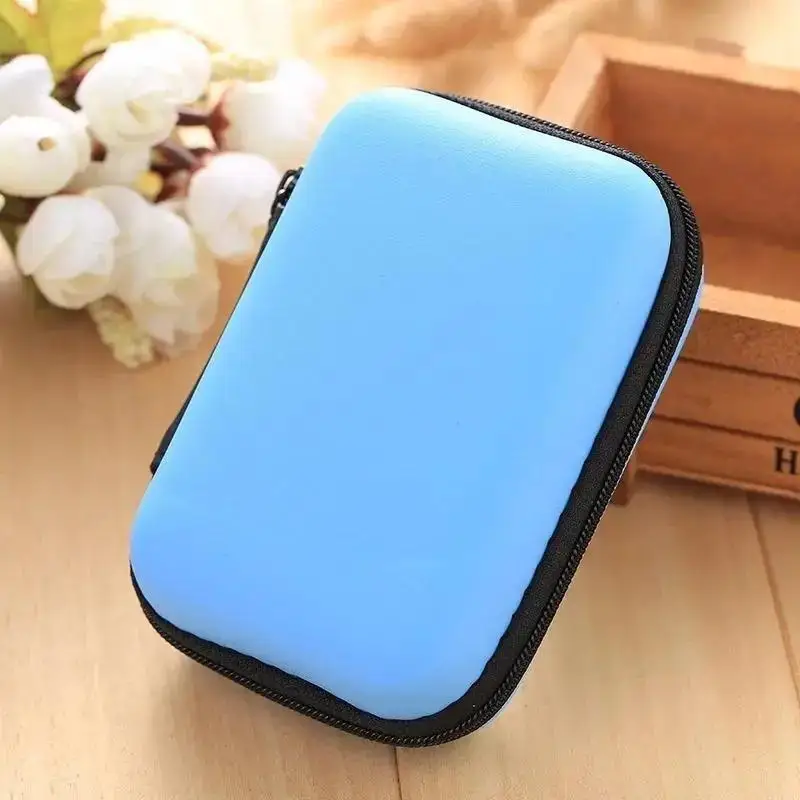 New Concise Deisgn 1 Pcs Earphone Wire Box Rectangle Data Line Cables Storage Box Case Container Organizer Coin Purse Box