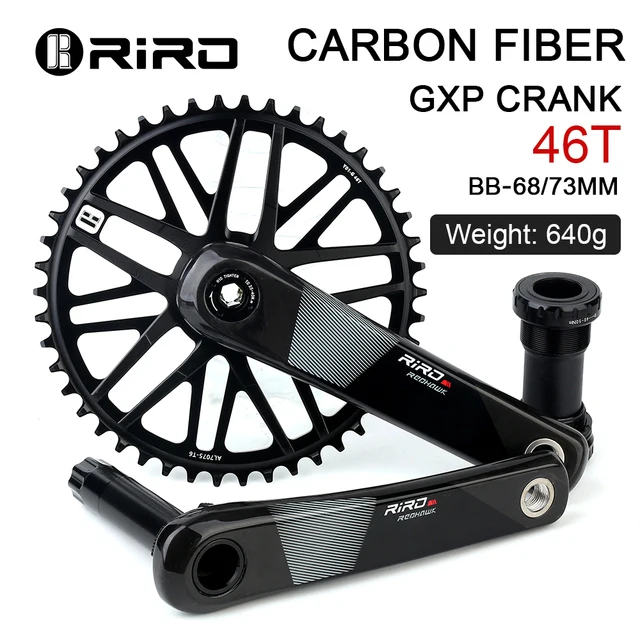 Riro-カーボンファイバーロードバイククランク,11, 12スピード,50-34