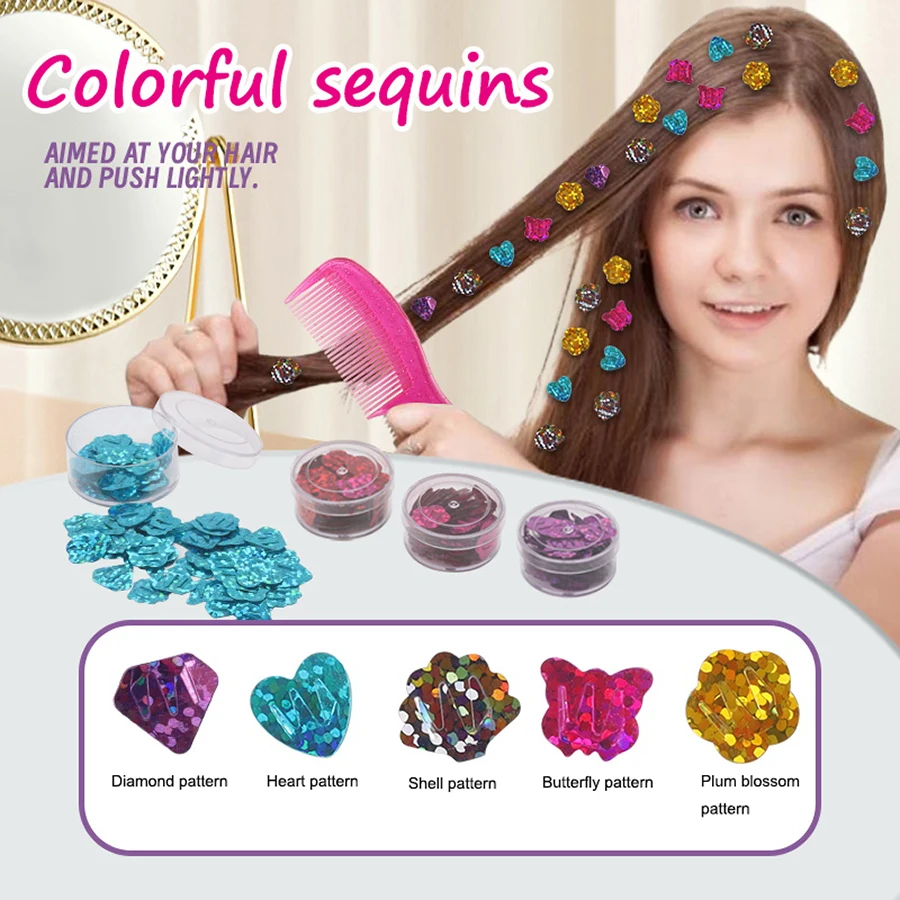 1 set of 840 pieces /420 DIY hair accessories Little Princess Girl Dress up accessories Makeup Hair Decoration toys Charm stylin