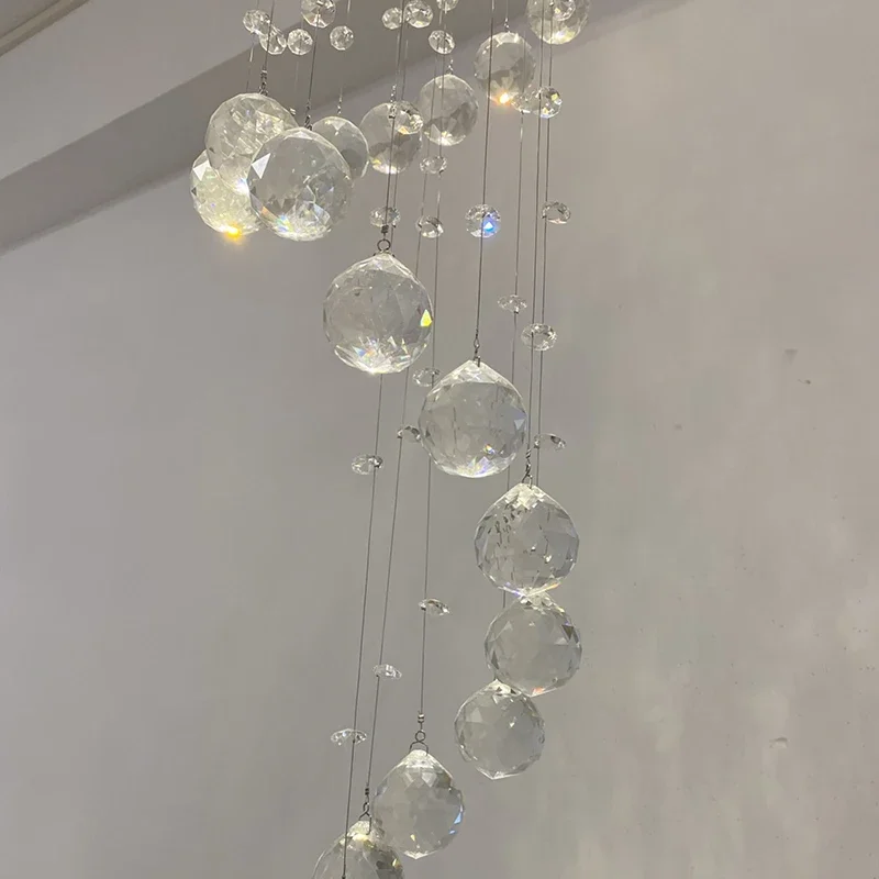 Description Picture 6 of itemModern K9 Large LED Spiral Living Room Crystal Chandeliers Lighting Fixture for Staircase Stair Lamp Showcase Bedroom Hotel Hall