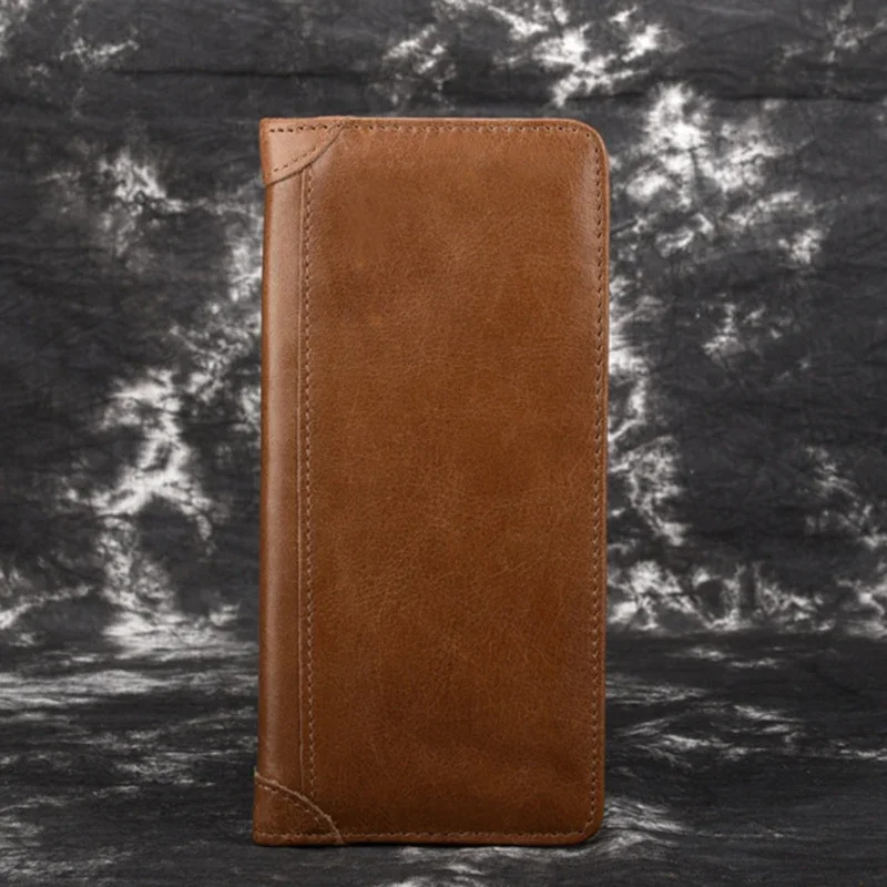 Genuine Leather Men Bifold Wallet with ID Credit Card Cash Pockets