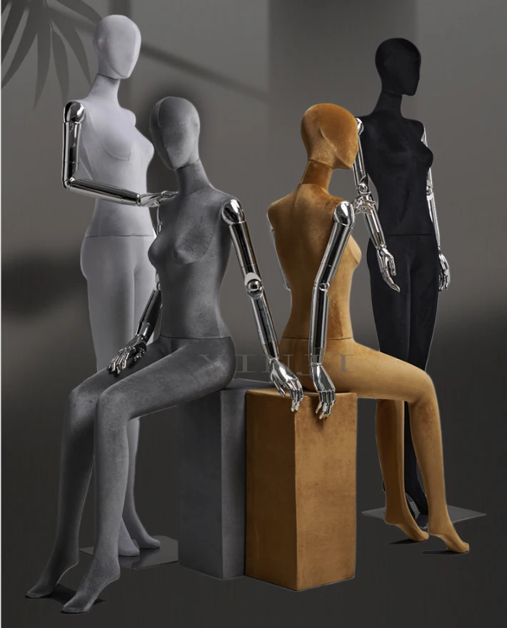 

Новый стиль, женский манекен, цветной бархатный Прямоугольный плоский плечо, модель всего тела для отображения