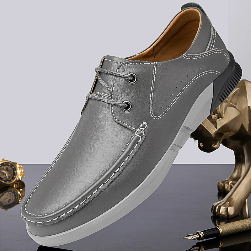 

Men Leather Shoes outdoor Casual Formal Business Men's Shoes fashion Black Retro shoes Slip-On Mens Loafers Zapatos Hombre