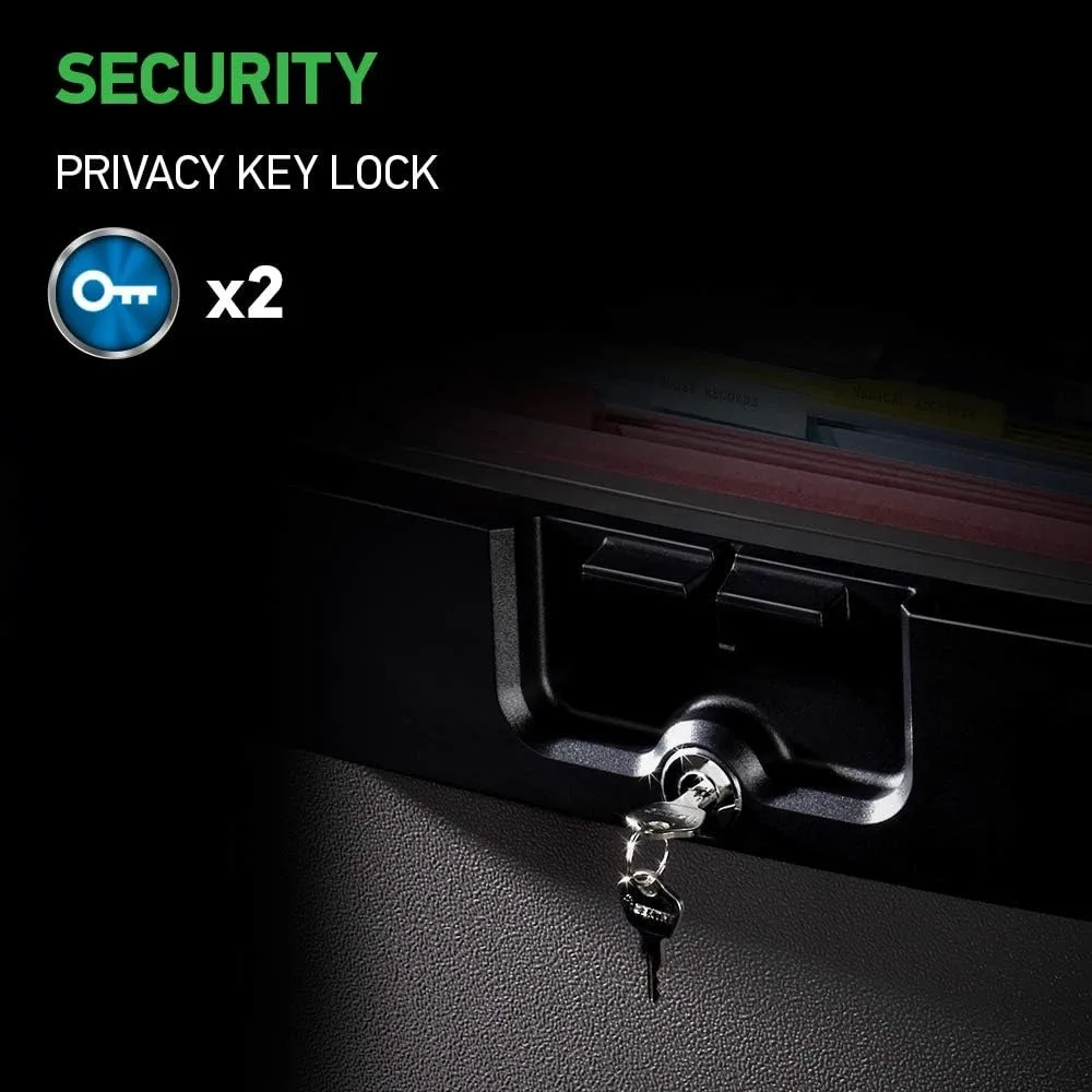Sentry Safe Fireproof and Waterproof Safe File Folder and Document Box with Key Lock Ex. 14.3 x 15.5 x 13.5 HD4100