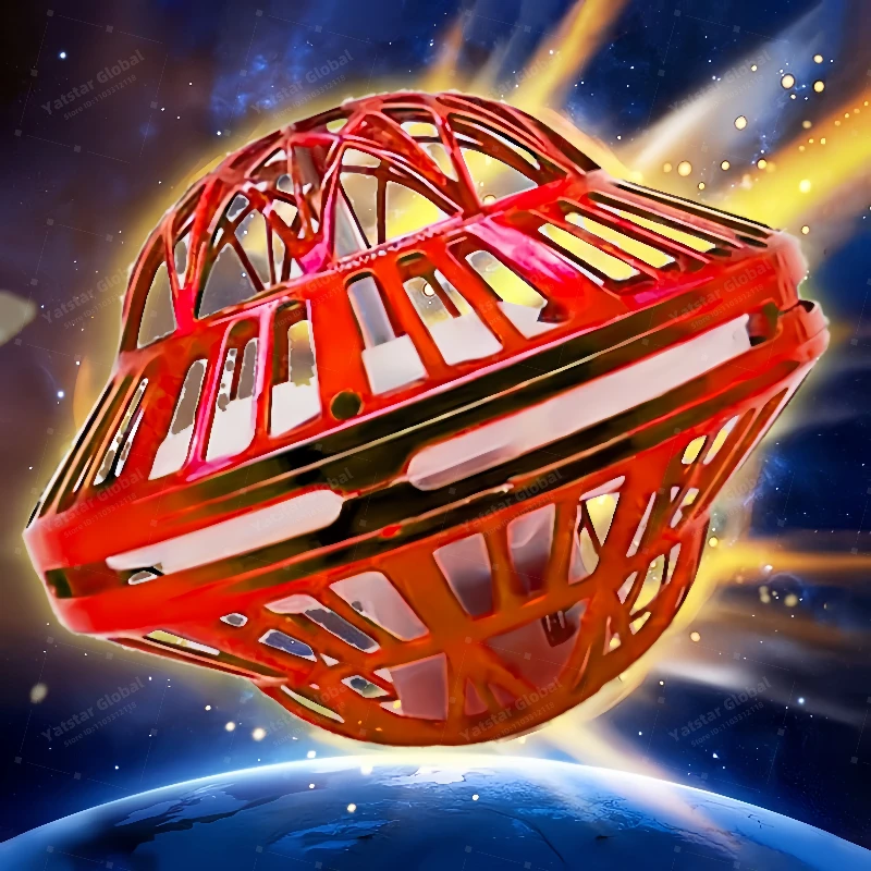 Flying Spinner Ball Toy 360&deg; Rotating Drone Hover Ball Stress Release Fidget Toy 360&deg; Rotating Magic LED Lights for Kids Family Gift