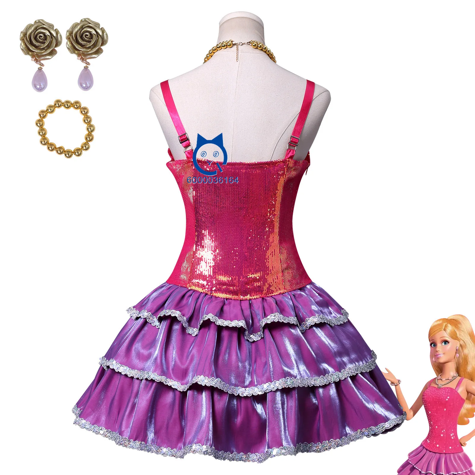 Anime Barbie Cosplay Costume Popular Role Playing Cute Sequin