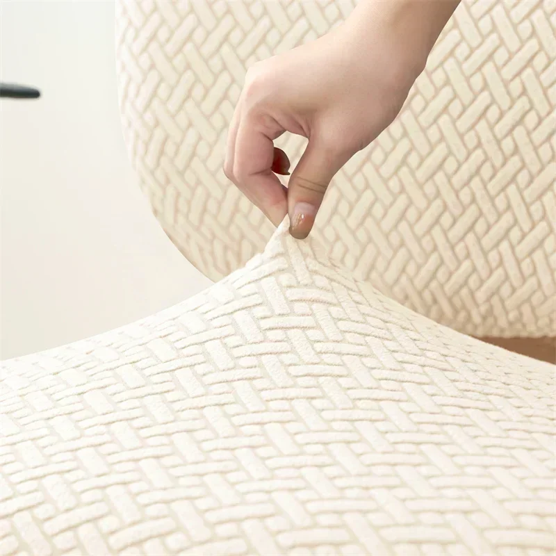 Description Picture 5 of item2pcs/set Split Office Chair Covers Stretch Jacquard Rotating Computer Seat Covers Removable Solid Color Gaming Chair Protector