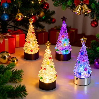 Christmas New Luminous Christmas Tree Ornament Atmosphere Decoration Small Night Light Christmas Ornament Home Decor Indoor