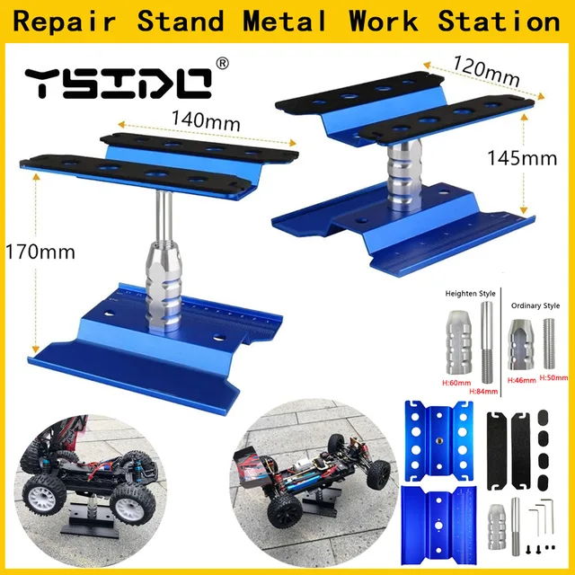 RC Car Repair Work Stand – Aluminum Alloy Stand For 1/8 & 1/10 Scale RC Trucks, Red - View #3