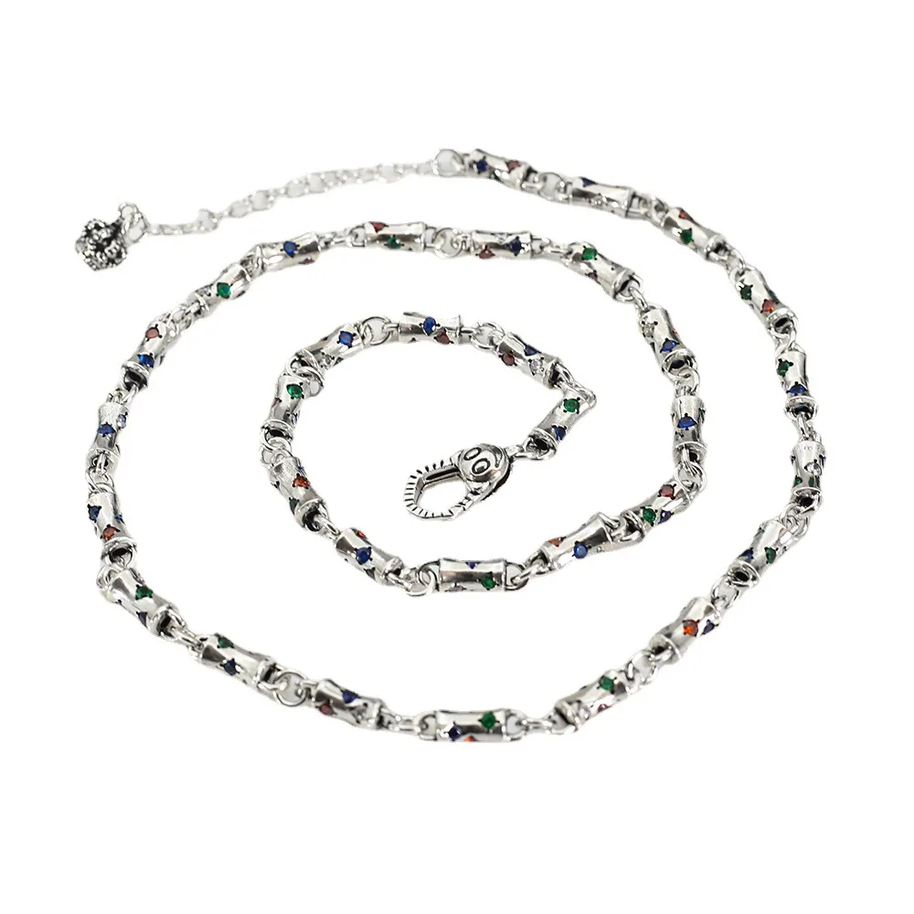 European and American retro color vermiculite waist drum barrel beads as old necklaces