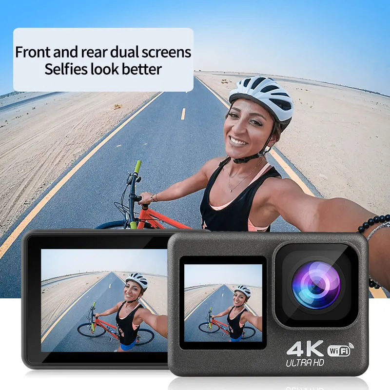 4K Ultra HD Action Camera WiFi 170D Touch Screen 30m Go Waterproof Professional Helmet Video Recording Camera Remote Control 3