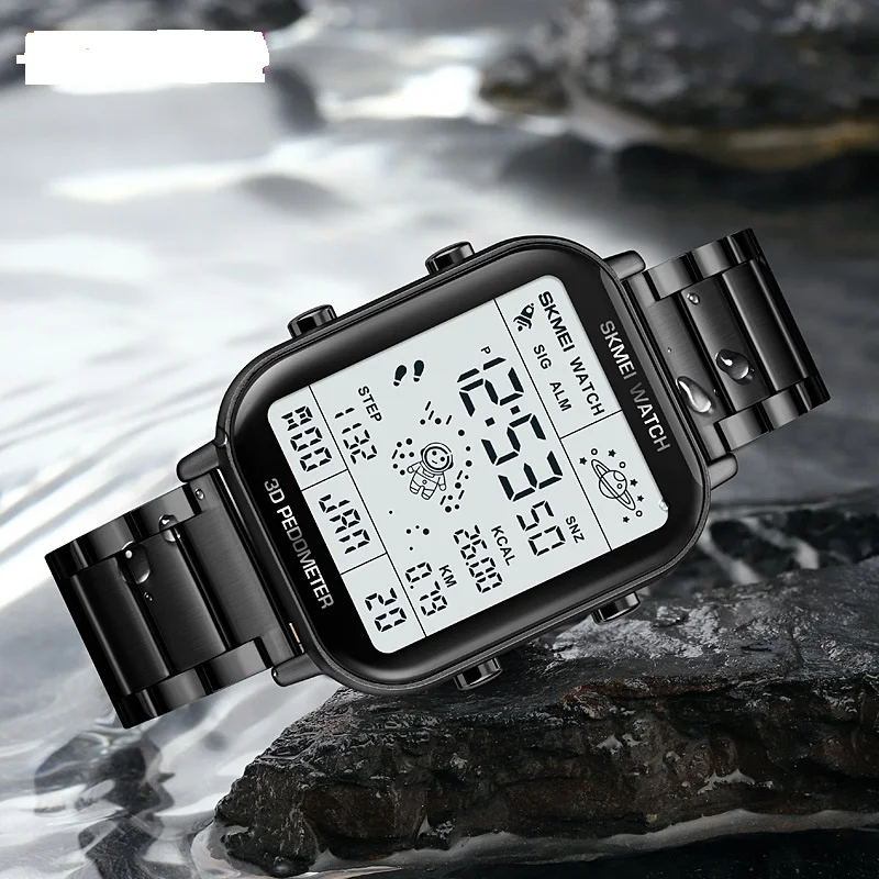 Fashion Sport Pedometer Calorie Calculation Digital Watches Men Stopwatch Countdown Wristwatch Calendar Clock Student Watches
