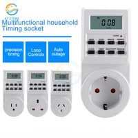US AU UK EU Plug Digital Weekly Programmable Electrical Wall Plug-in Power Socket Timer Switch Outlet Time Clock 220V 110V AC 1
