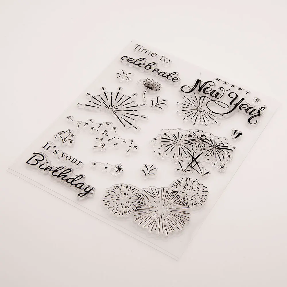 Clear Stamps Celebrate Fireworks Transparent Silicone Stamp Seal For Card Making DIY Scrapbooking Photo Album Paper Craft T1861