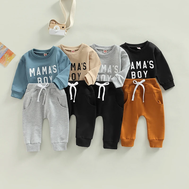 

0-3years Toddler Newborn Infant Baby Boy Children Clothes Sets Letter Long Sleeve Tops Pants Casual Outfits Tracksuit Clothing