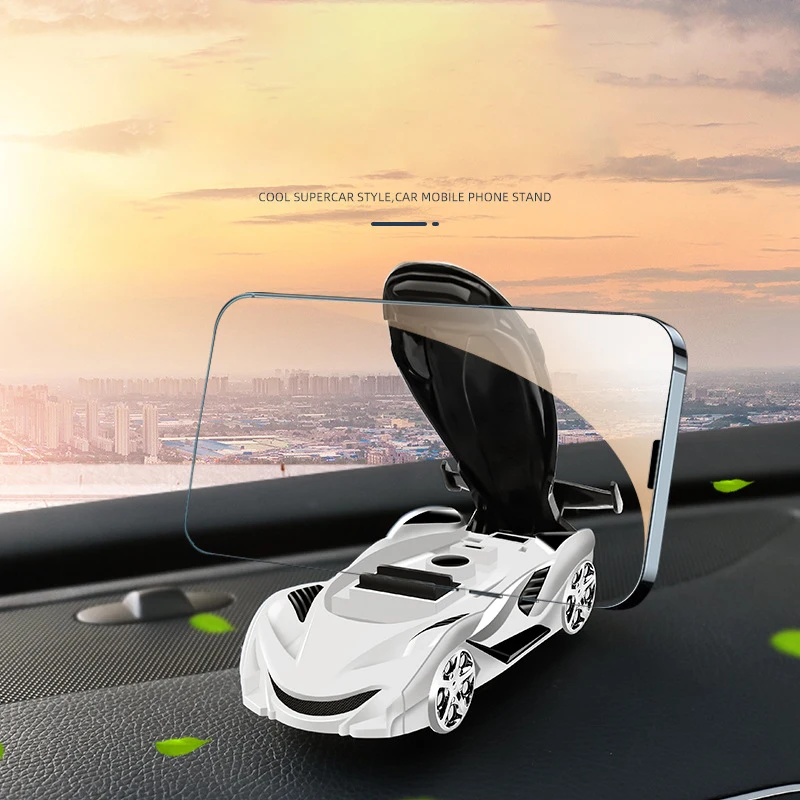

Multifunction Car Mobile Phone Bracket Racing Model Navigation Bracket In-car Dashboard Car Model Ornaments Parking Plate Number