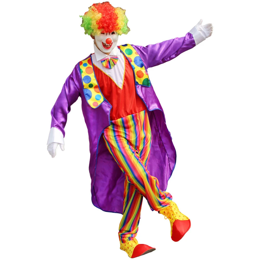 Halloween Clown Costume Cosplay Suit Adult Kids Party Dress Up Games  Clothes Purple Boys Circus Fancy Suit 2022 New Hotsale| | - AliExpress