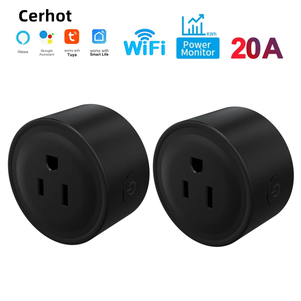 Cerhot Tuya WiFi enchufe inteligente US 20/16/10A con Monitor de
