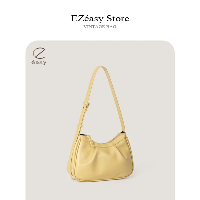 EZeasy Light Luxury Niche Designer Bags for Women New Fashion Portable Cloud Satchel Leather Bag Totes Messenger Bags Handbag