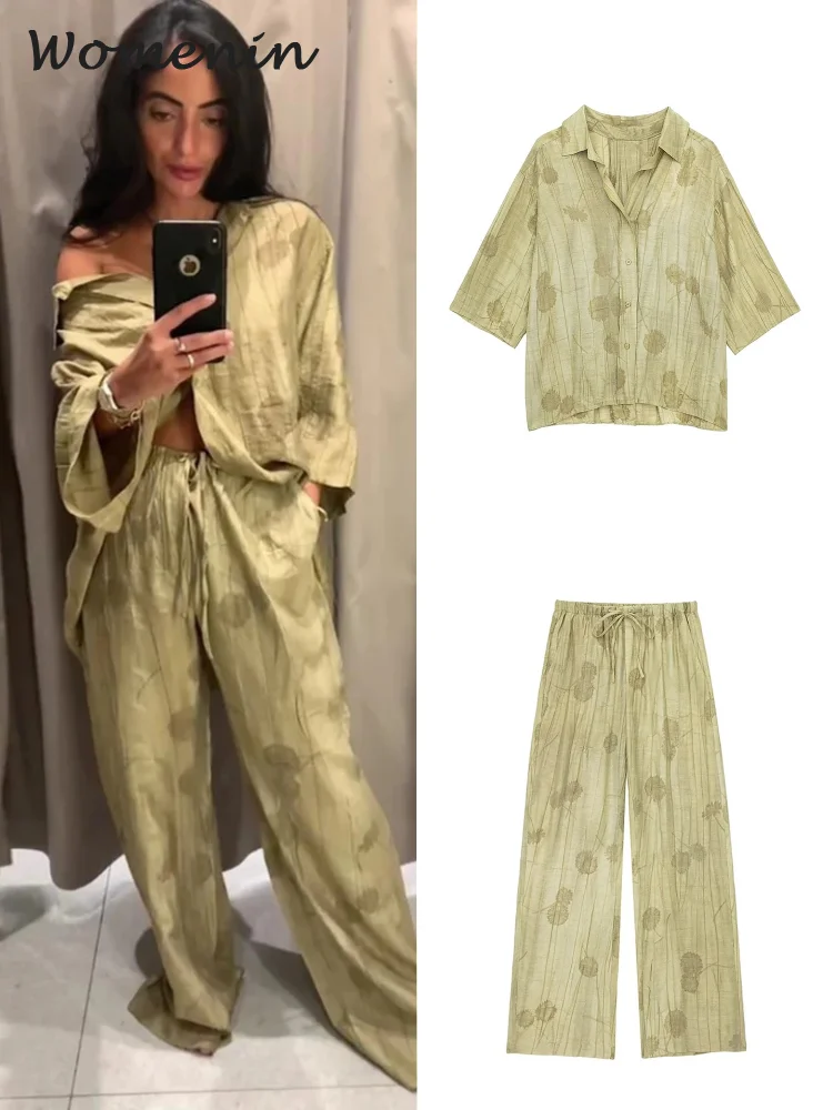 Easowa Old Money Style Women Spring/Summer Drawstring Waist Khaki Cropped Pants F | ChicGrl main image 0