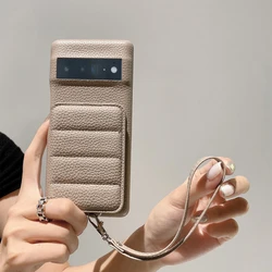 Luxury Litchi Pattern Shockproof PU Leather Wrist Strap Wallet Phone Case for Pixel  4 (Grey)