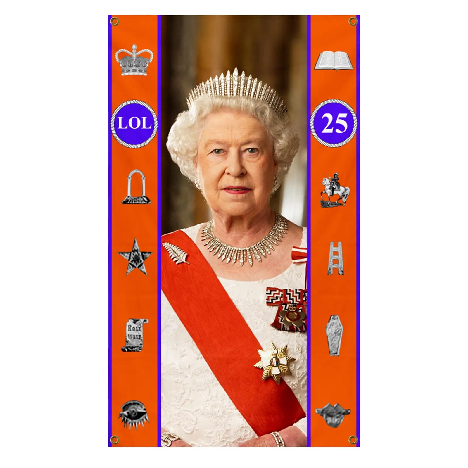 2022 Jubilee Flag God Save The Queen Giant Portrait Flag 70Th Anniversary Street Party Giant Souvenir Flag 150*90Cm/59 * 35.4In
