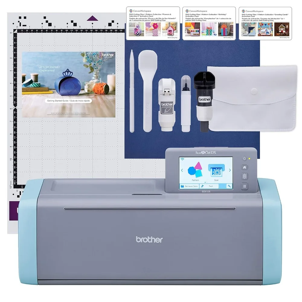 ScanNCut SDX125E Electronic DIY Cutting Machine with Scanner, Make Stickers, Vinyl Wall Art, Greeting Cards and More