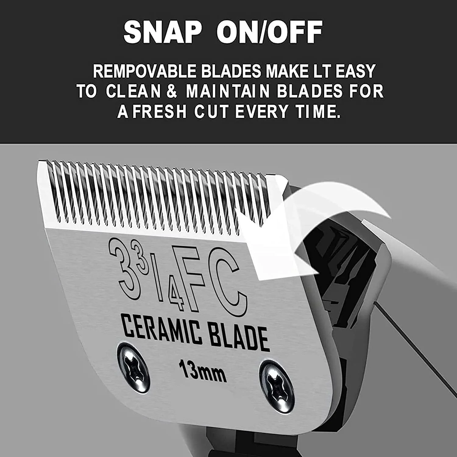 Barber Hair Clipper Blade Pet Grooming Clipper 3 3/4 Detachable Pet Dog Trimmer Replacement Ceramic Blade Compatible With For Most Andis Oster A5 Wahl KM 10 Series Clippers