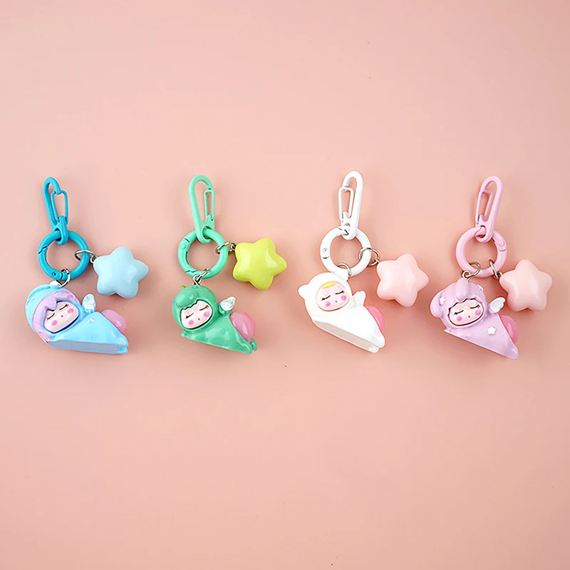 Fashion Design Bag Charm Jewelry Accessories Girl's Cute Sleeping Doll Small Pendant Key Chain Backpack Hanging Decoration metal fortune coin money toad frog chan chu feng shui chinese charm of prosperity decoration gift frog trinekt jewelry box