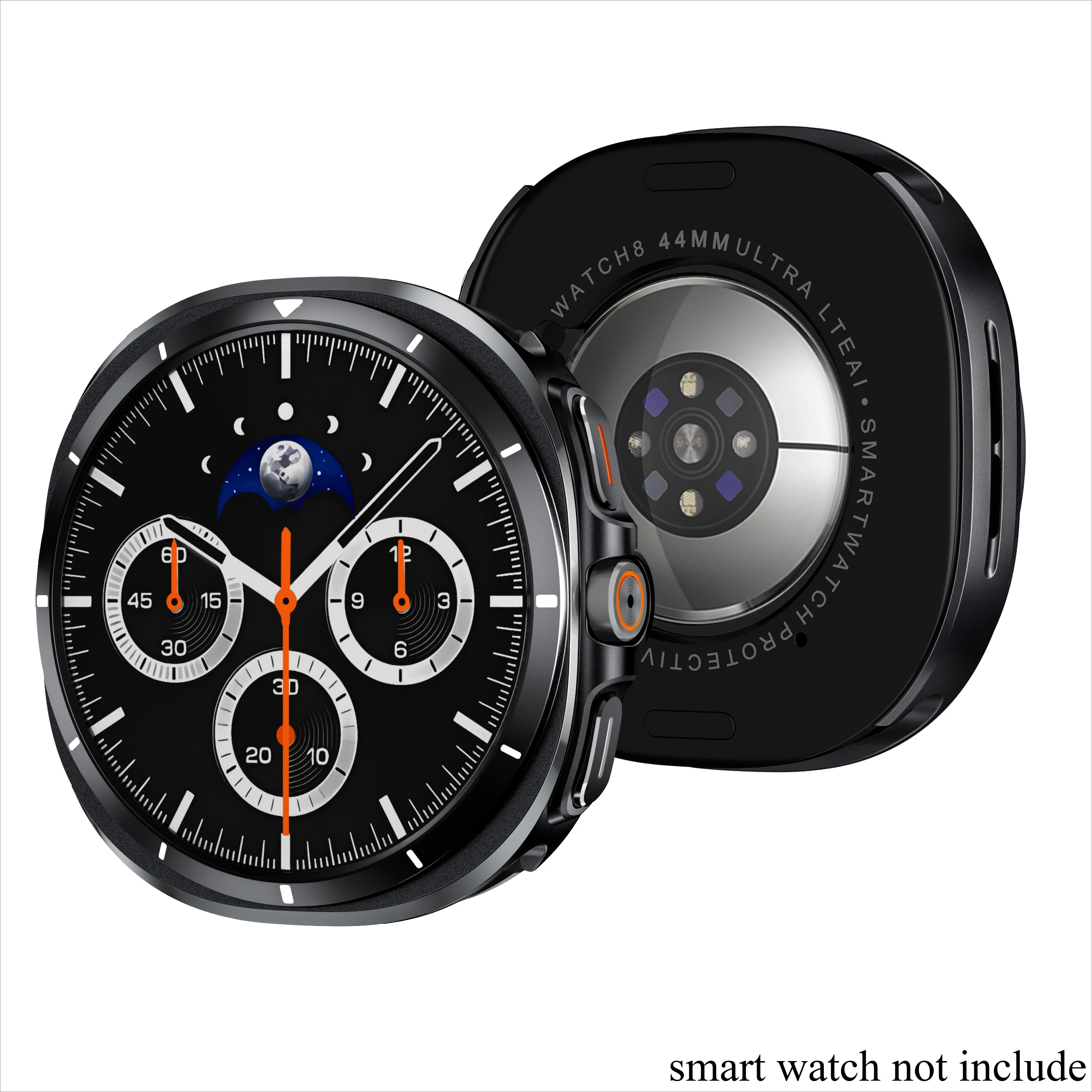 Ultra-Thin Shockproof Rugged Watch Case with Metal Bumper and Back Cover