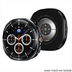 Ultra - Thin Shockproof Rugged Watch Case with Metal Bumper and Back Cover - Galaxy Watch 8 44mm (Black White)